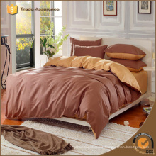 Venta al por mayor de algodón de cama funda de edredón de color sólido juego de ropa de cama